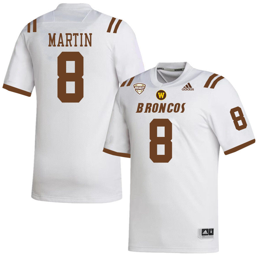 #8 Tony Martin Western Michigan Broncos College Football Jerseys Stitched-White